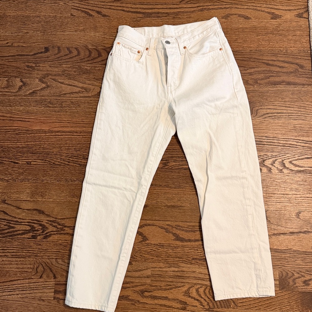 Levi’s 501 Crop in Ecru - Picture 3 of 4